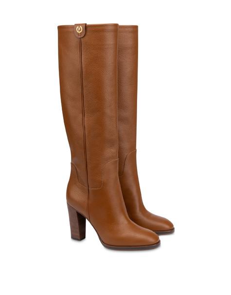 Stivale Cavaliere Core In Vitello Bottalato Cuoio