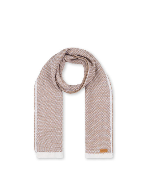 Wollschal Mit Kontrastierendem All-over-logo. Beige