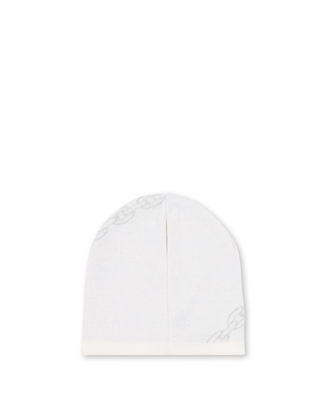 Weiche Strickmütze Aus Wollmischung Weiss