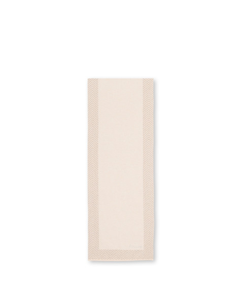 Schal Aus Wollmischung Mit Chevron-druck Beige