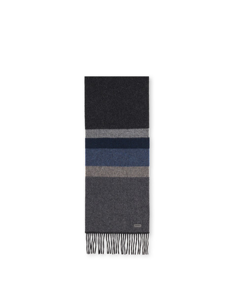Sciarpa In Lana A Righe Grigio