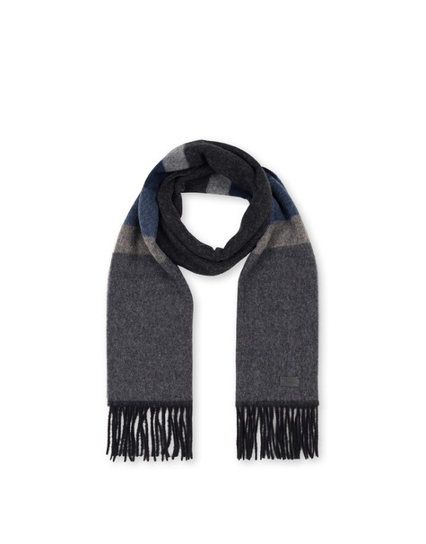 Sciarpa In Lana A Righe Grigio