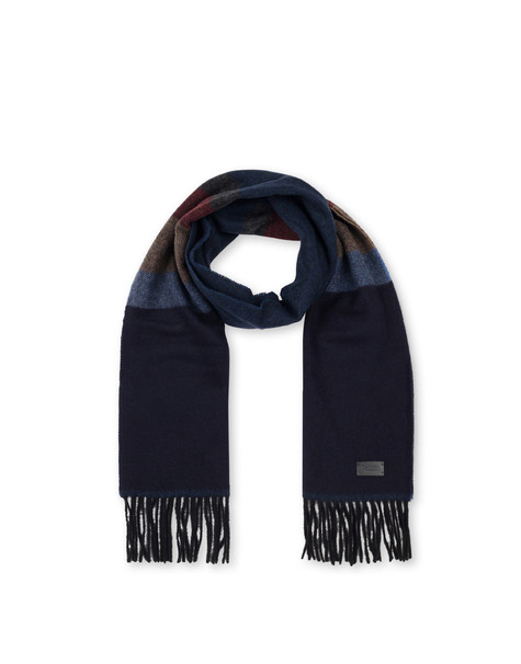 Gestreifter Wollschal Blau