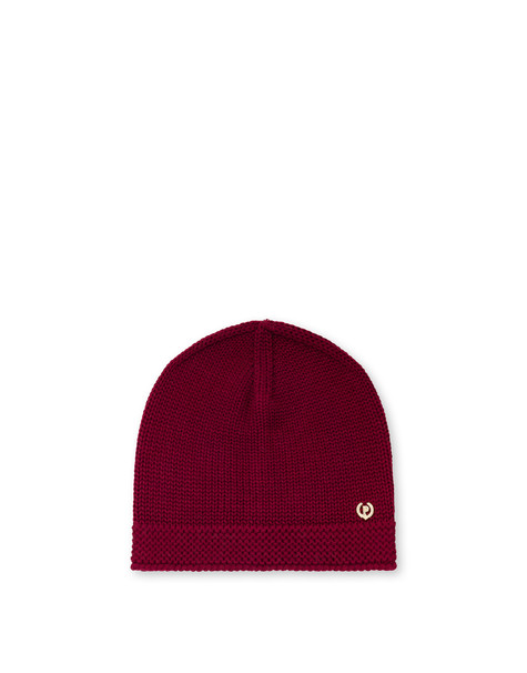 Weiche Strickmütze Aus Wollmischung Bordeauxrot