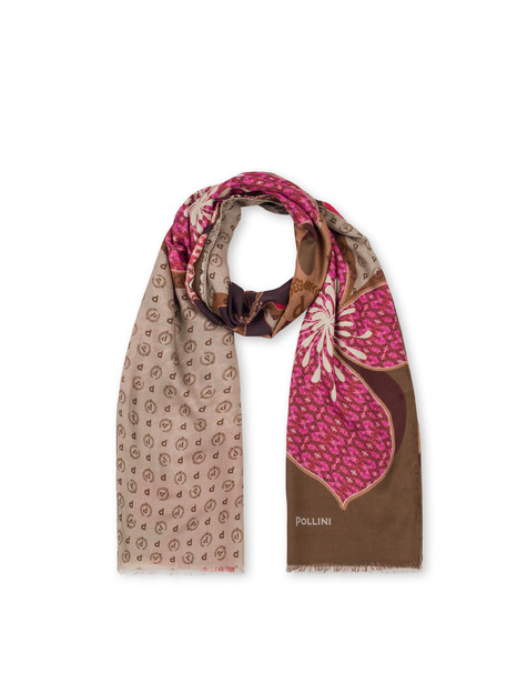 Modal-schal Mit Blumendruck Beige