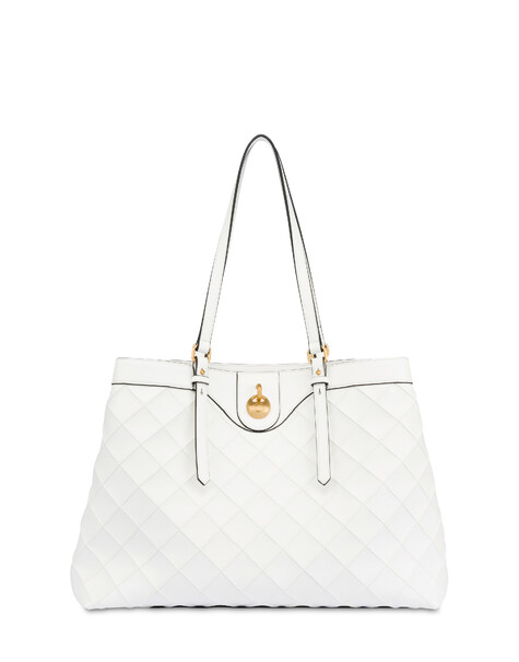 Double Handle Bag Drop Matelassè Faux Leather Avorio/avorio