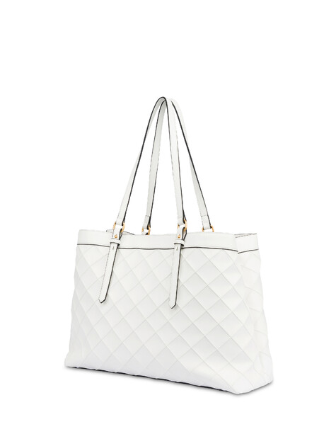 Double Handle Bag Drop Matelassè Faux Leather Avorio/avorio