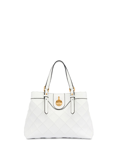 Small Double Handle Bag Drop Matelassè Faux Leather Avorio/avorio