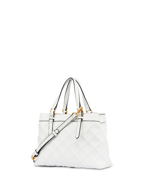 Small Double Handle Bag Drop Matelassè Faux Leather Avorio/avorio