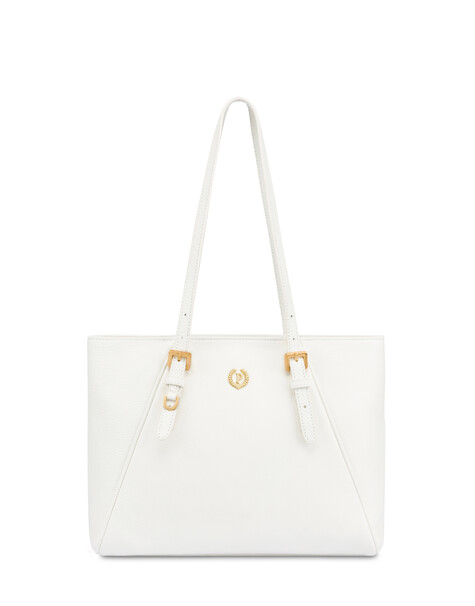 Medium Double Handle Bag Echos Real Leather Avorio