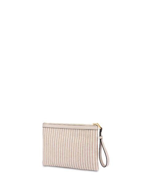 Punch Bag Plume In Canvas Beige/avorio/beige/nero