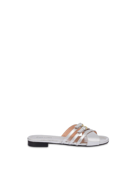 Sabot Echos In Nappa Laminata Argento