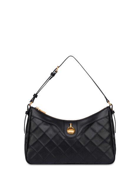 Small Shoulder Bag Drop Matelassè In Faux Leather Nero/nero