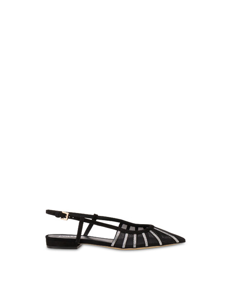 Sling Back Bling Bling In Camoscio Nero