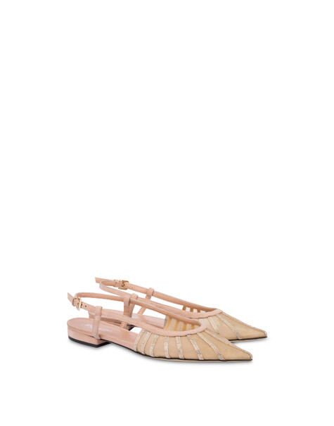 Sling Back Bling Bling In Camoscio Nude