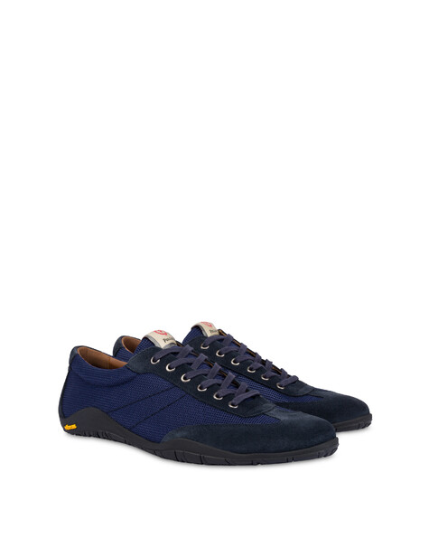 Driver Holiday Shoes In Tessuto E Crosta Blu/blu