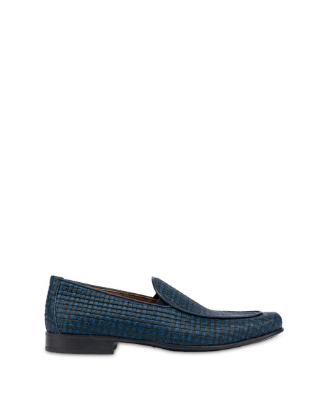 Loafer Summer Light In Vitello Stampa Treccia Blu