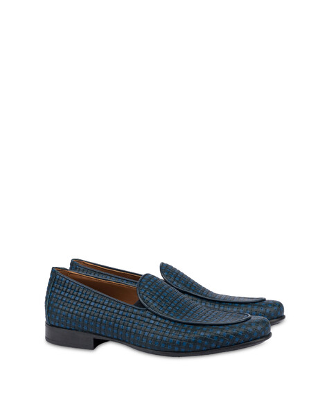 Loafer Summer Light In Vitello Stampa Treccia Blu