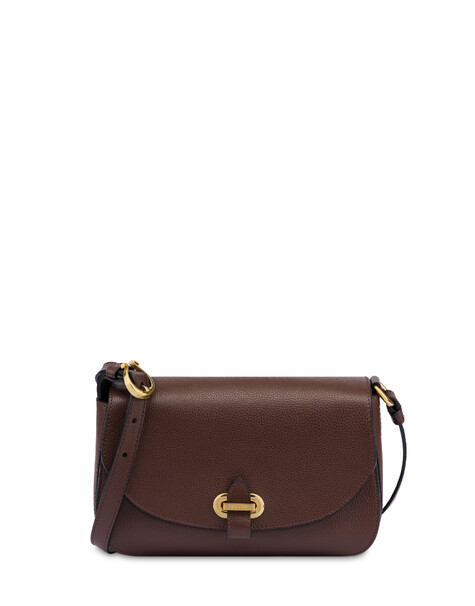 Crossbody Bag Fence Aus Getrommeltem Kalbsleder Dunkelbraun