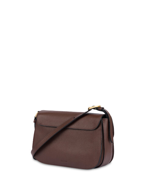 Crossbody Bag Fence Aus Getrommeltem Kalbsleder Dunkelbraun