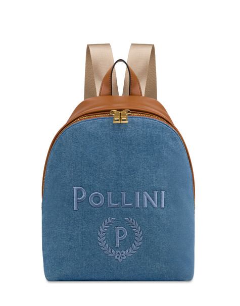 Zaino Capri In Jeans Blu/cuoio