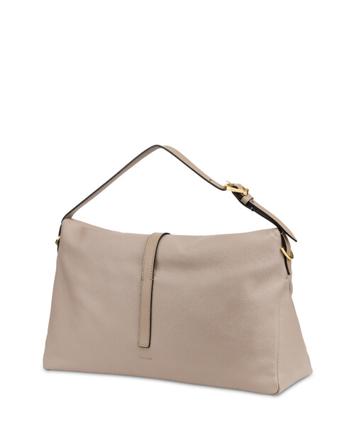 Shoulder Bag Mia In Vitello Taupe/taupe