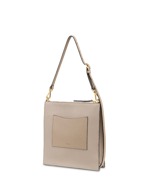 Shoulder Bag Solid In Vitello Taupe/taupe