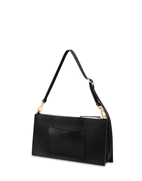 Shoulder Bag Solid In Vitello Nero