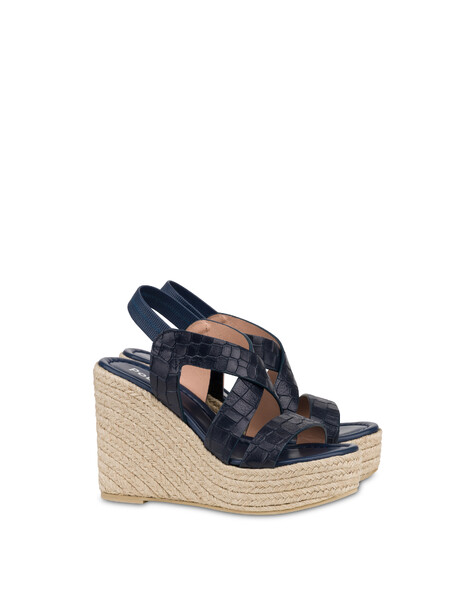 Sandalo Igea In Capria Stampa Cocco Blue