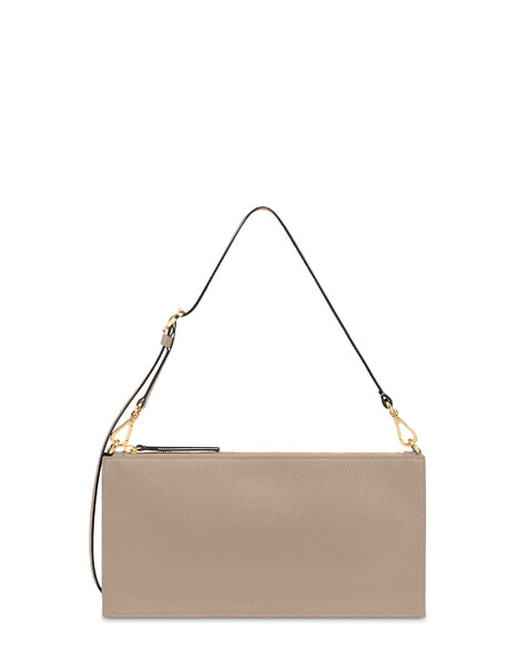 Shoulder Bag Solid In Vitello Taupe/taupe