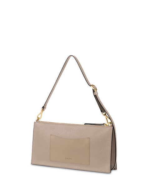 Shoulder Bag Solid In Vitello Taupe/taupe