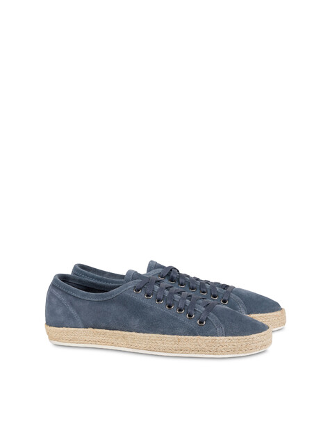 Sneakers Tennis In Crosta Azzurro