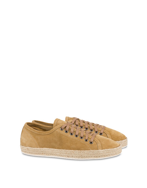 Sneakers Tennis In Crosta Beige