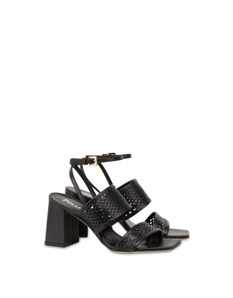 Sandalo Glam In Vitello Alba Nero