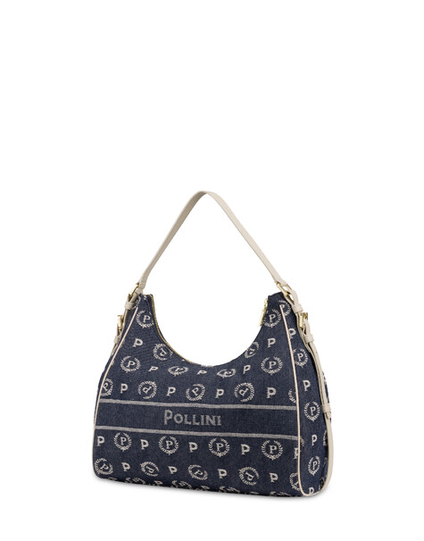 Hobo Bag Heritage Marina In Denim Blu/avorio