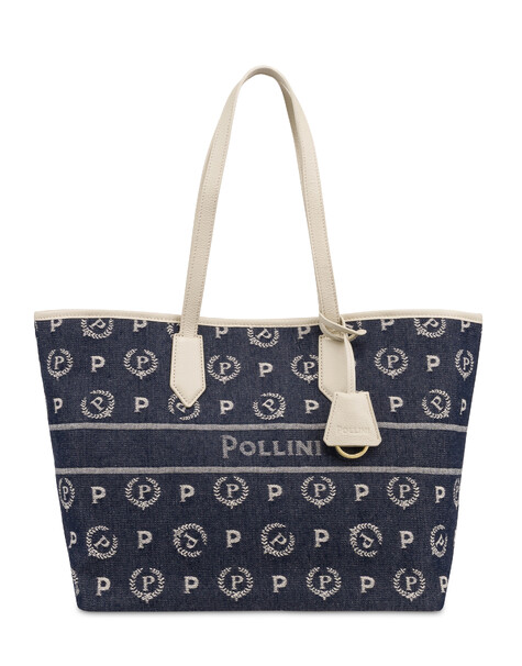Shopping Bag Heritage Marina In Denim Blu/avorio