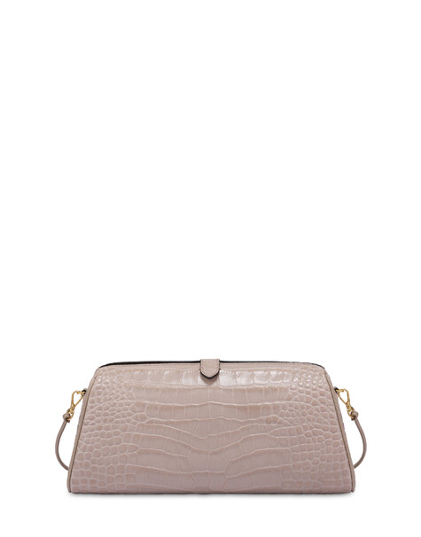 Pochette Shell Aus Kalbsleder Mit Krokodildruck 