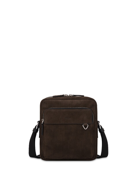 Borsa A Tracolla In Nabuk E Vitello T.moro/nero