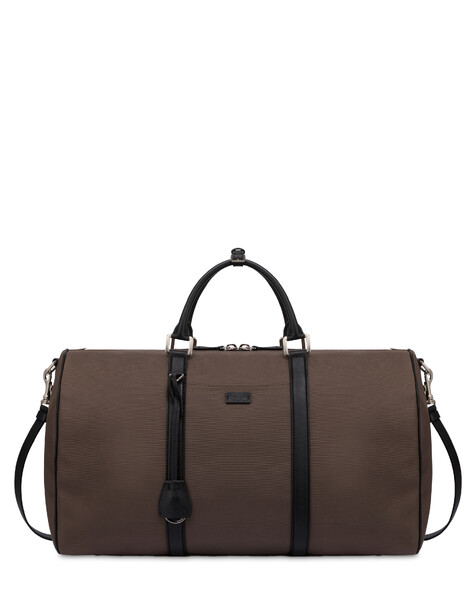 Borsa Da Viaggio In Nylon E Vitello Fango/nero