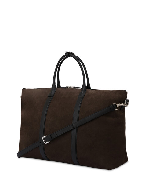 Borsa Da Viaggio In Nabuk E Vitello T.moro/nero