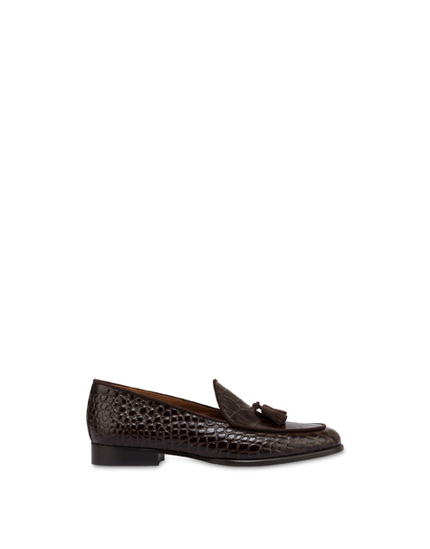 Belgian Shoes Outline Aus Kalbsleder Mit Krokodildruck Und Spaltleder 