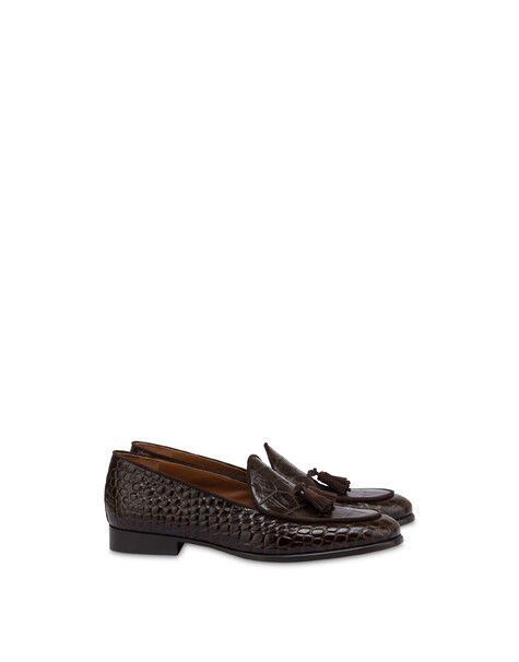 Belgian Shoes Outline Aus Kalbsleder Mit Krokodildruck Und Spaltleder 