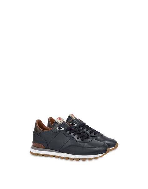 Sneakers Santa Fe' In Vitello Crust Blu