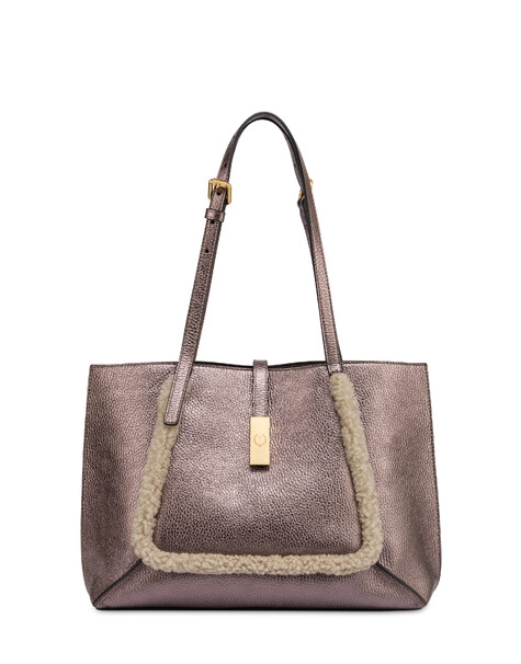 Austin Small Shopping-tasche Aus Kalbsleder Und Lammfell 