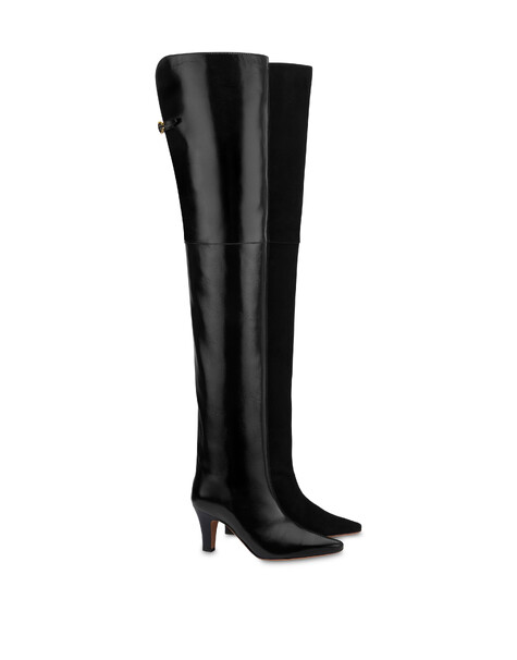 Muse-overknee-stiefel Aus Lackleder Und Wildleder 