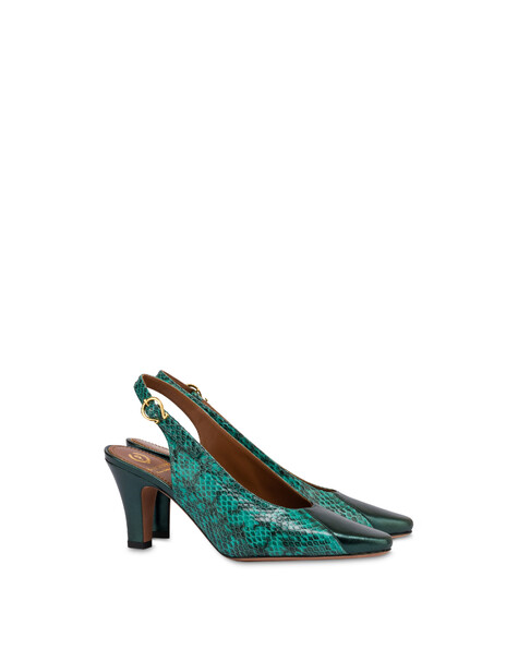 Re-archive Pumps Aus Schlangenleder Und Lammfell 