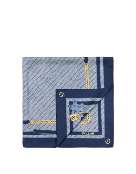 Foulard In Seta Con Stampa Cocco Azzurro