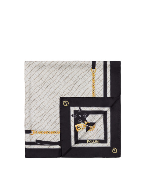 Foulard In Seta Con Stampa Cocco Nero