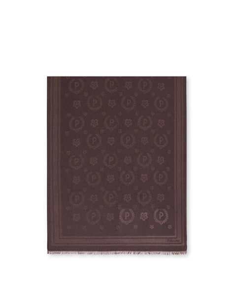 Sciarpa Logo Jacquard Marrone