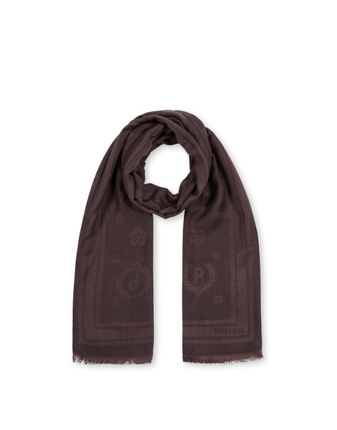 Sciarpa Logo Jacquard Marrone